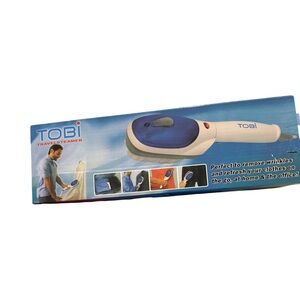 Tobi Portable Garment Steamer in Blue and White